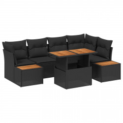 Zestaw Sof na Ogród z przechowywaniem 10 pcs Czarny Polirattan