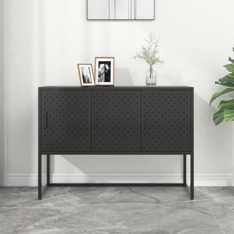 Szafka boczna, czarna, 105x35x75 cm, stal