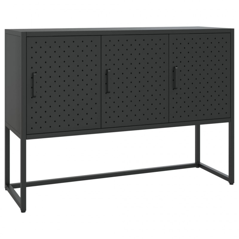 Szafka boczna, czarna, 105x35x75 cm, stal