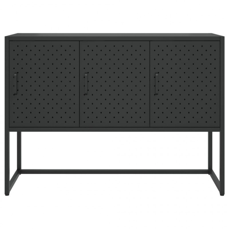 Szafka boczna, czarna, 105x35x75 cm, stal