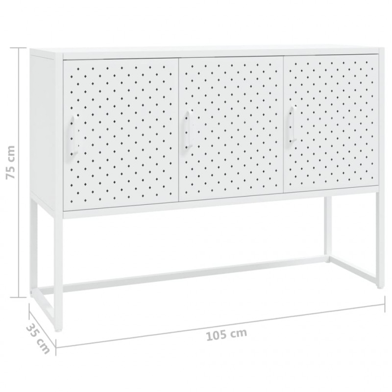 Szafka boczna, biała, 105x35x75 cm, stal