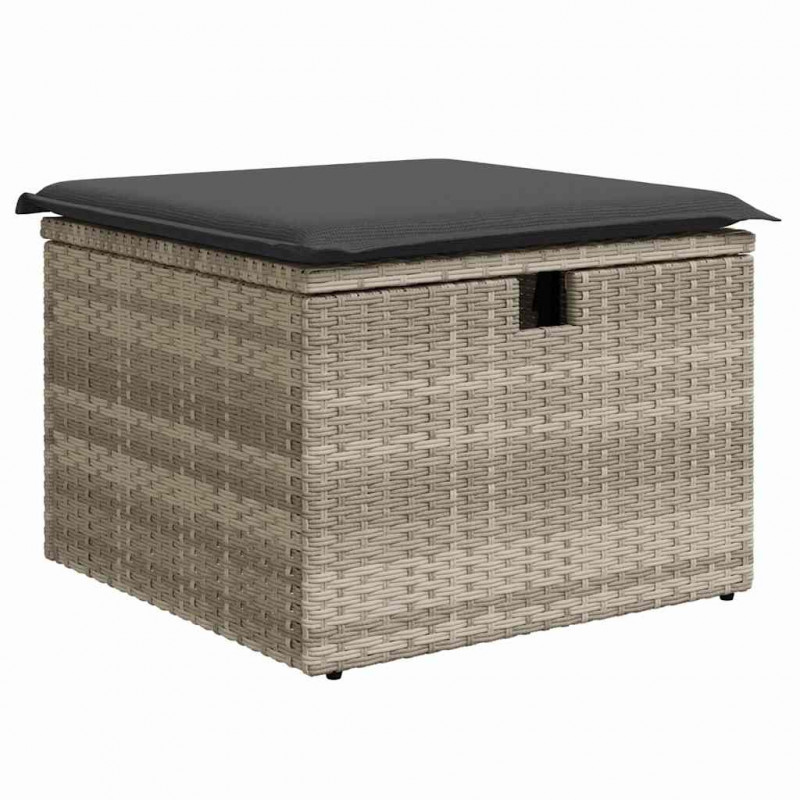 Zestaw Sof na Ogród z poduszką 8 pcs Jasnoszary polirattan