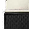 Zestaw Sof na Ogród 6 pcs Czarny i kremowy polirattan