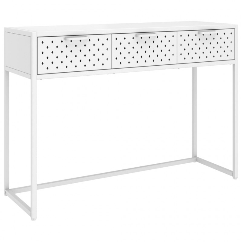 Stolik konsolowy, biały, 106x35x75 cm, stalowy