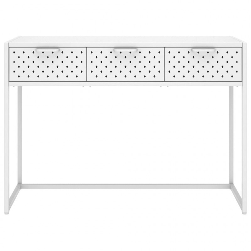 Stolik konsolowy, biały, 106x35x75 cm, stalowy