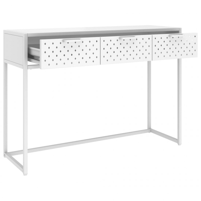 Stolik konsolowy, biały, 106x35x75 cm, stalowy