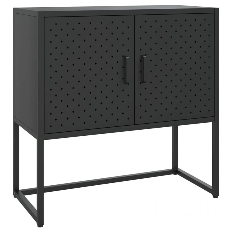 Szafka boczna, czarna, 75x35x75 cm, stal
