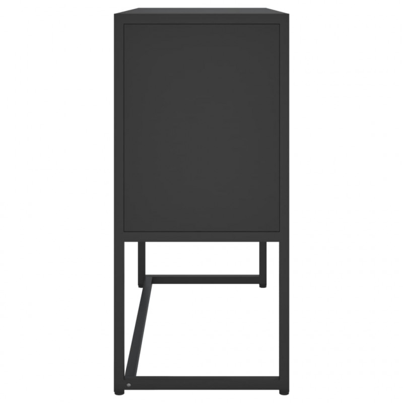 Szafka boczna, czarna, 75x35x75 cm, stal