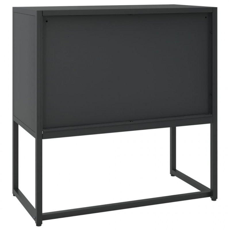 Szafka boczna, czarna, 75x35x75 cm, stal