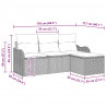 Zestaw Sof na Ogród 4 pcs Brązowy i Kremowy polirattan