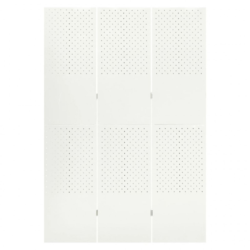 Parawan 3-panelowy, biały, 120 x 180 cm, stalowy