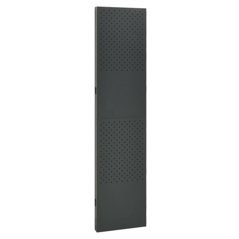 Parawan 3-panelowy, antracytowy, 120 x 180 cm, stalowy