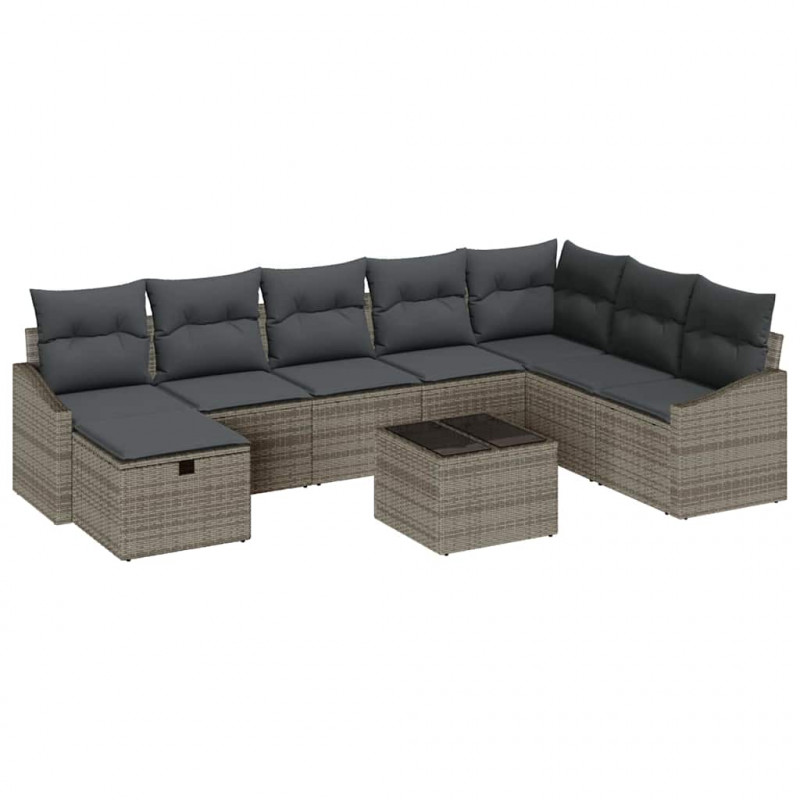 Zestaw Sof na Ogród z poduszką 9 pcs polirattan