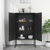Szafka, czarna, 80x35x135 cm, stal