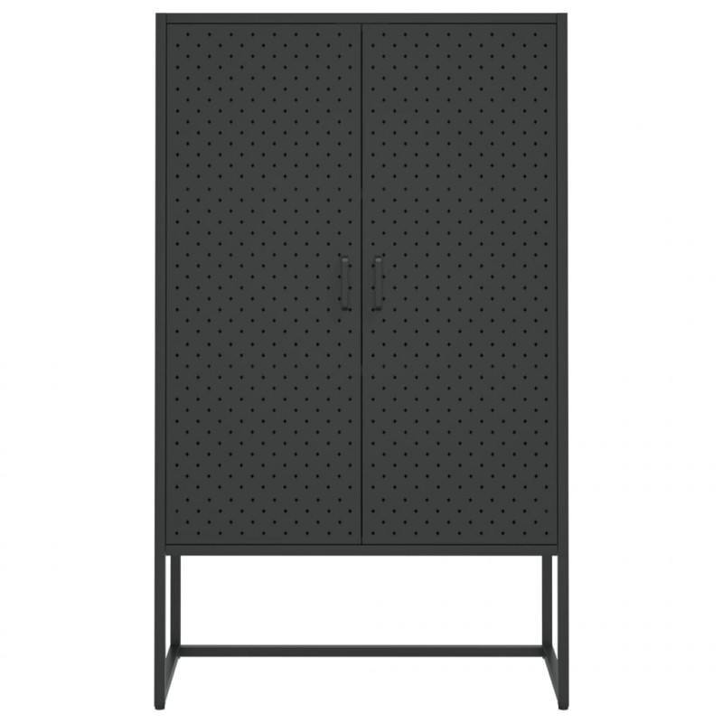 Szafka, czarna, 80x35x135 cm, stal