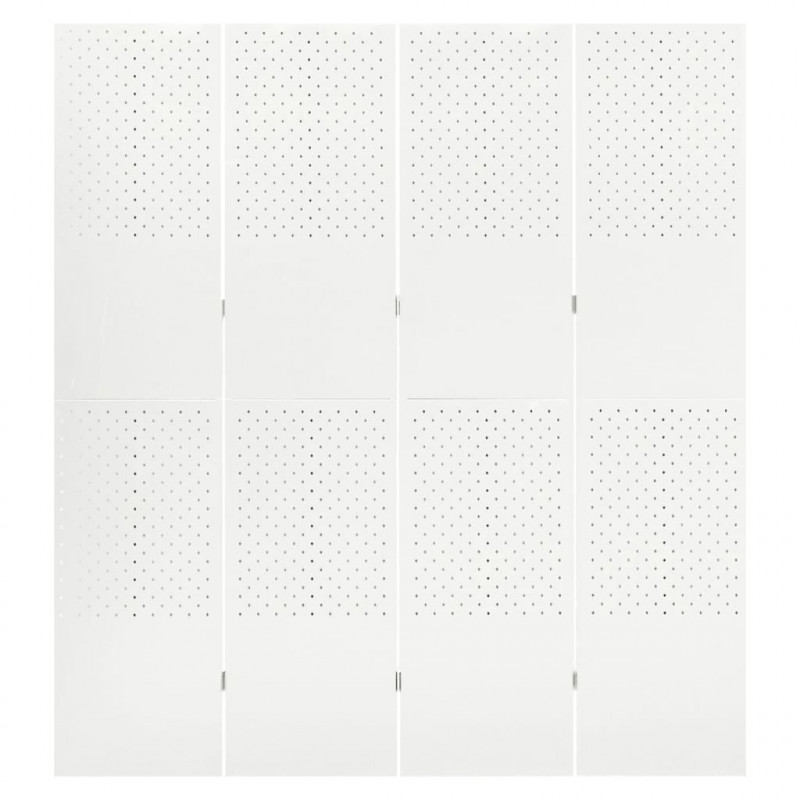 Parawan 4-panelowy, biały, 160 x 180 cm, stalowy