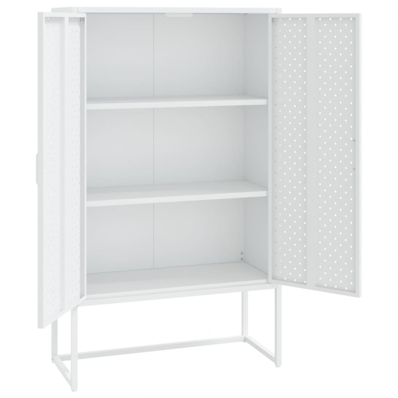 Szafka, biała, 80x35x135 cm, stal