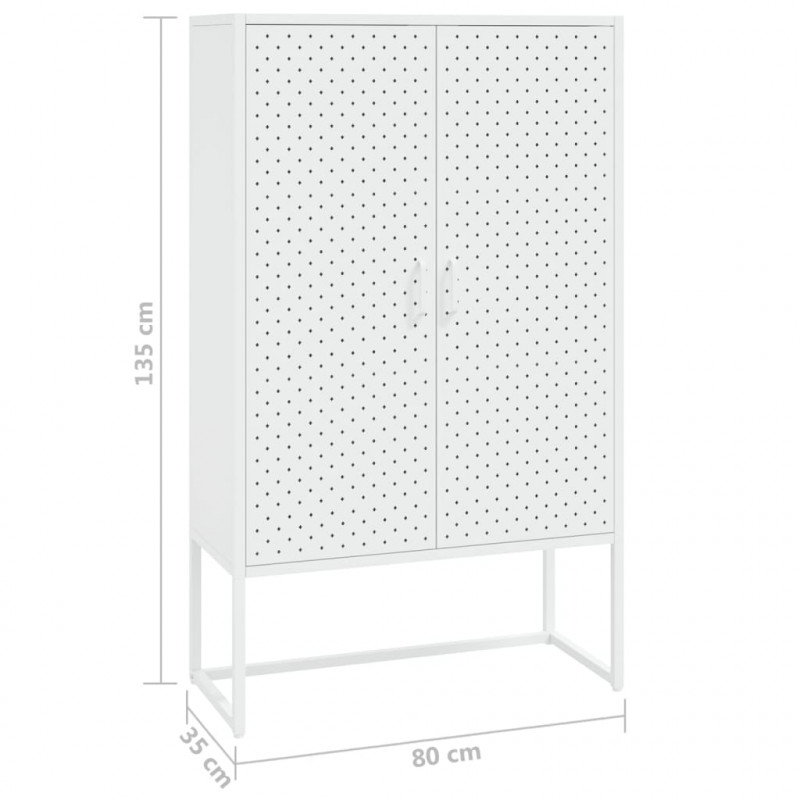 Szafka, biała, 80x35x135 cm, stal
