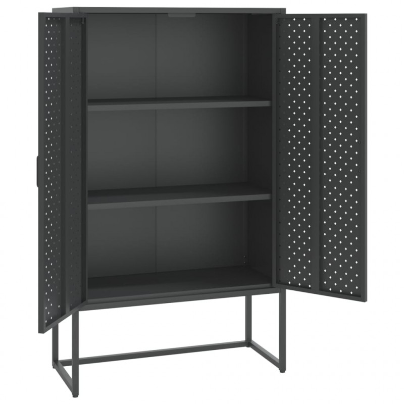 Szafka, antracytowa, 80x35x135 cm, stal