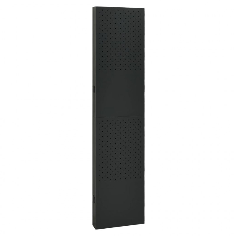 Parawan 5-panelowy, czarny, 200 x 180 cm, stalowy