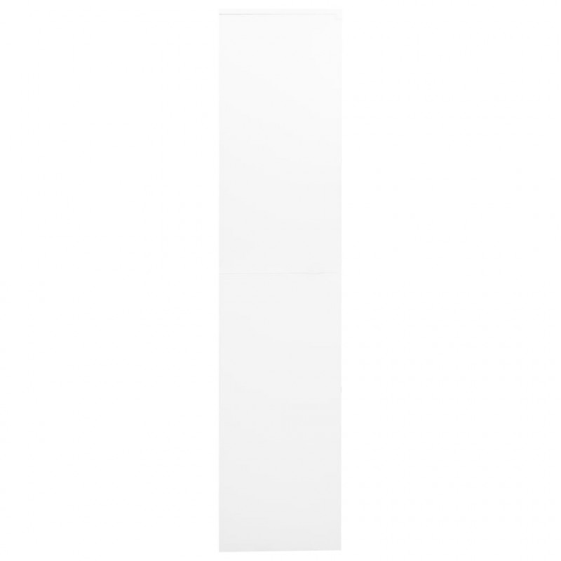 Szafa biurowa, biała, 90x40x180 cm, stal i szkło hartowane