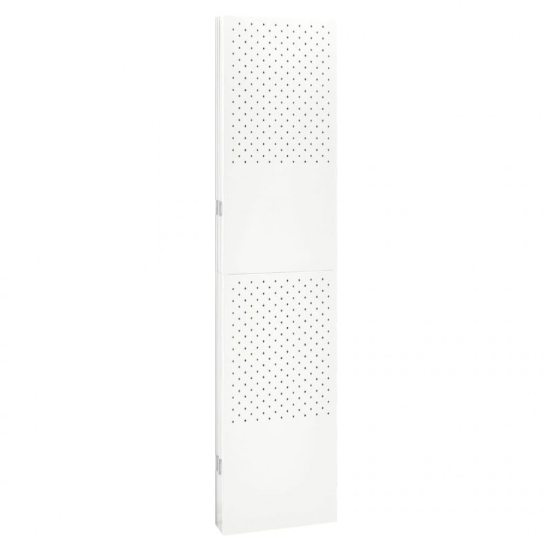 Parawan 5-panelowy, biały, 200 x 180 cm, stalowy