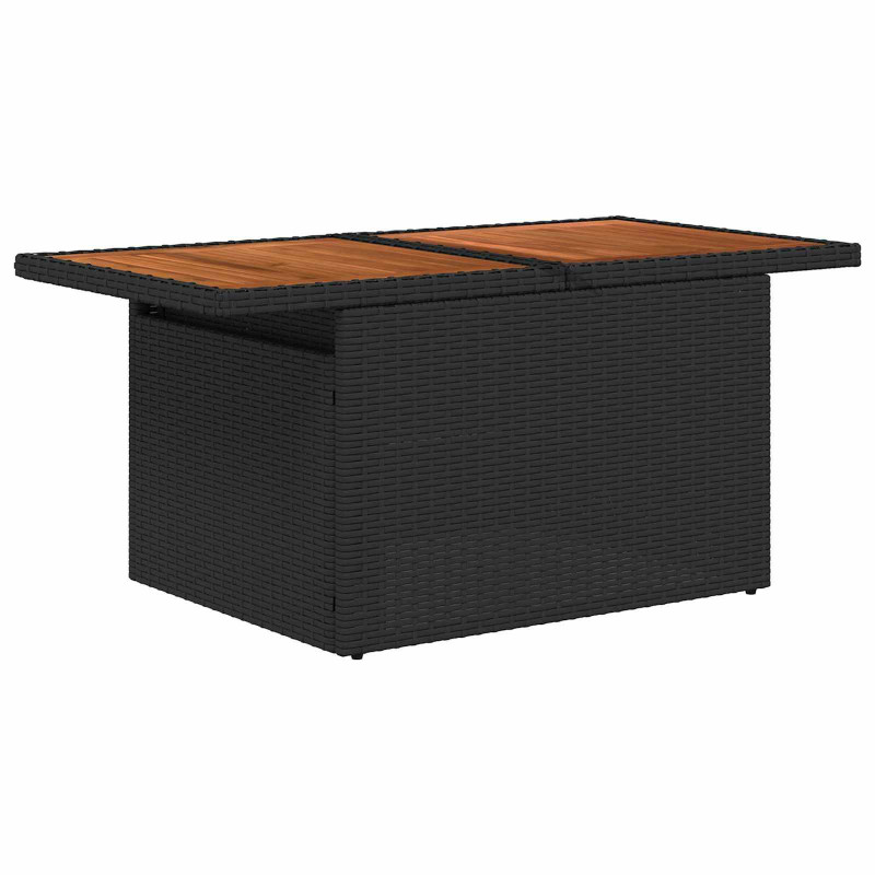 Zestaw Sof na Ogród z przechowywaniem 7 pcs Czarny Polirattan