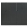 Parawan 5-panelowy, antracytowy, 200 x 180 cm, stalowy