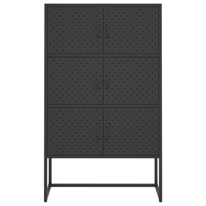 Szafka, czarna, 80x35x135 cm, stal