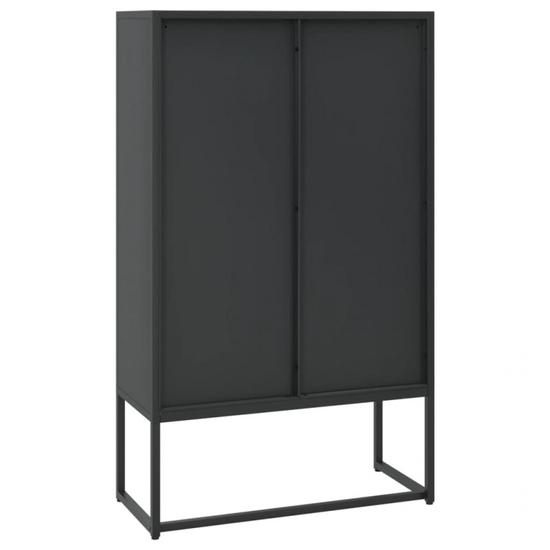 Szafka, czarna, 80x35x135 cm, stal