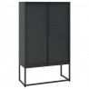 Szafka, czarna, 80x35x135 cm, stal