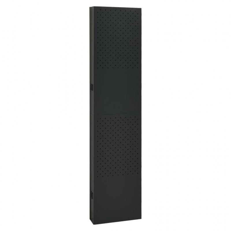 Parawan 6-panelowy, czarny, 240 x 180 cm, stalowy