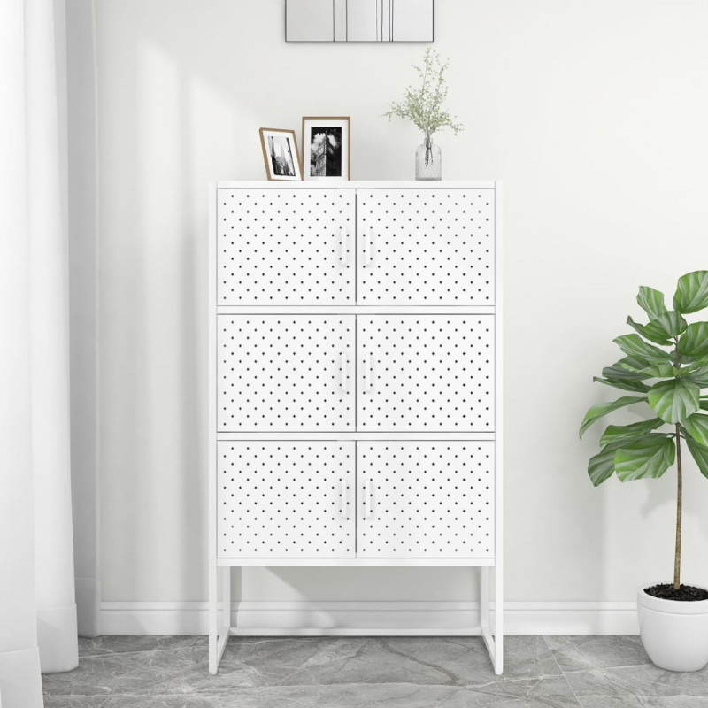 Szafka, biała, 80x35x135 cm, stal