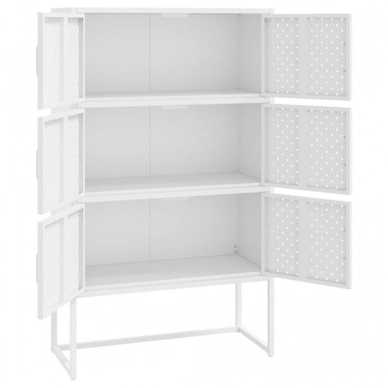 Szafka, biała, 80x35x135 cm, stal