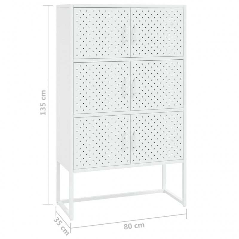 Szafka, biała, 80x35x135 cm, stal