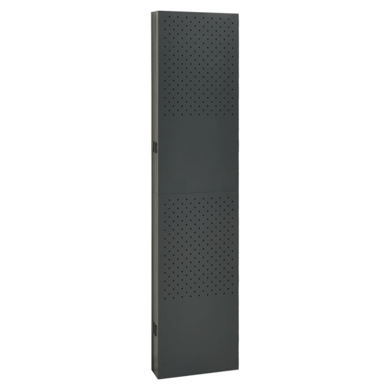 Parawan 6-panelowy, antracytowy, 240 x 180 cm, stalowy