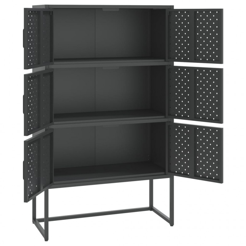 Szafka, antracytowa, 80x35x135 cm, stal