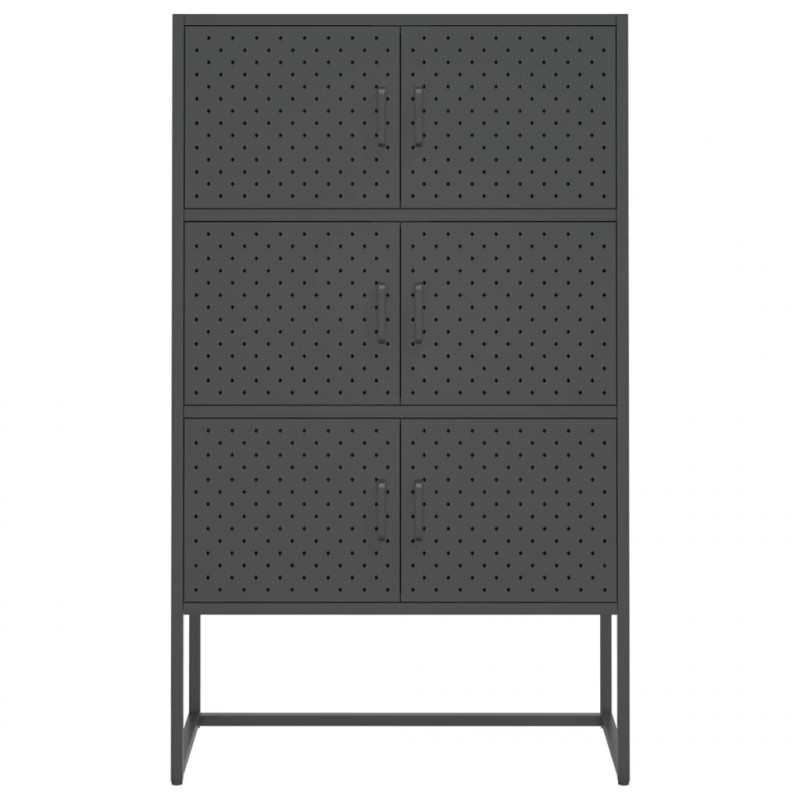 Szafka, antracytowa, 80x35x135 cm, stal