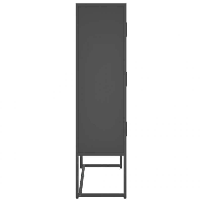 Szafka, antracytowa, 80x35x135 cm, stal