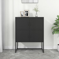Szafka, czarna, 80x35x100 cm, stal