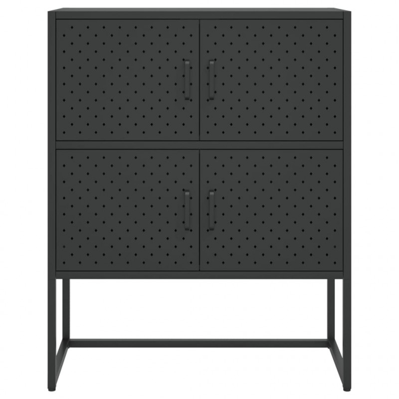 Szafka, czarna, 80x35x100 cm, stal
