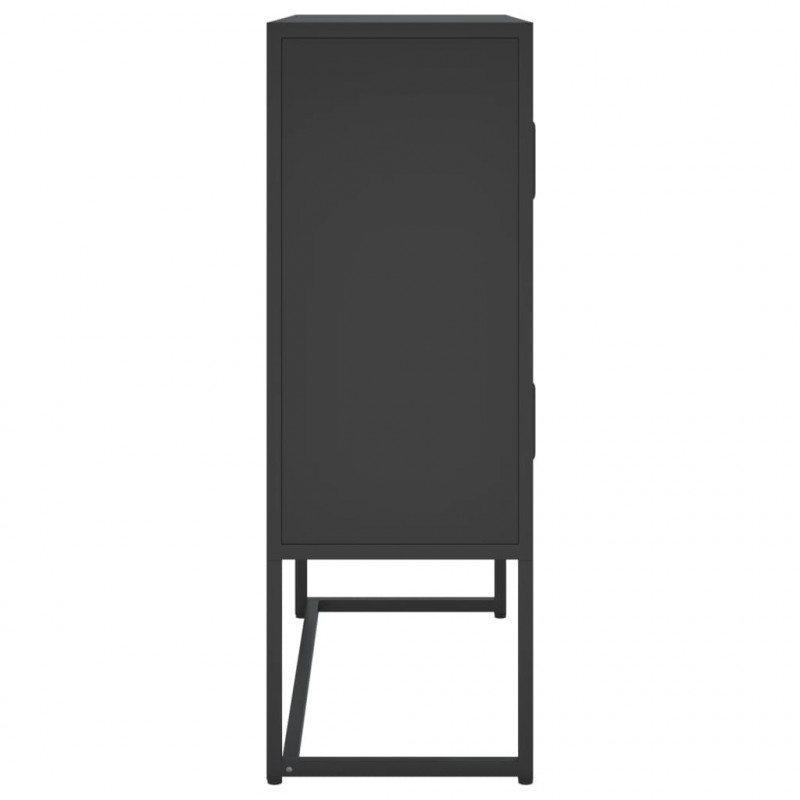 Szafka, czarna, 80x35x100 cm, stal