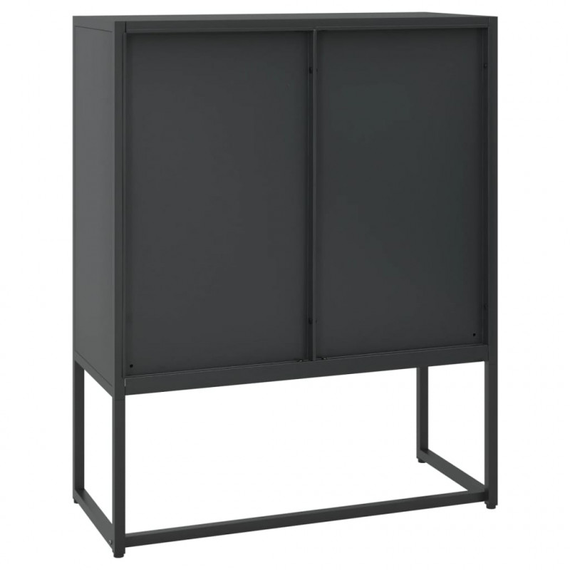 Szafka, czarna, 80x35x100 cm, stal
