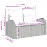 Zestaw Sof z poduszką z przechowywaniem 6 pcs Szary polirattan