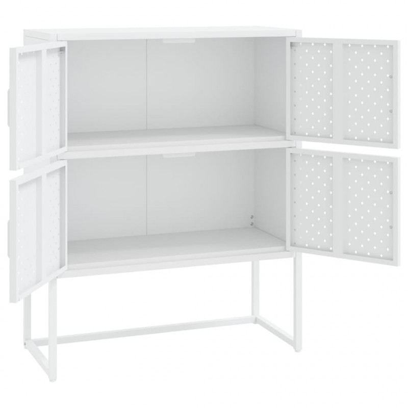 Szafka, biała, 80x35x100 cm, stal