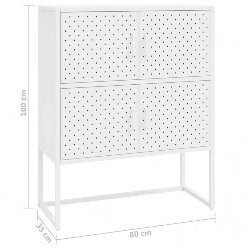Szafka, biała, 80x35x100 cm, stal