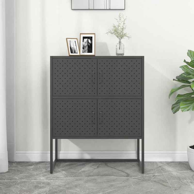 Szafka, antracytowa, 80x35x100 cm, stal