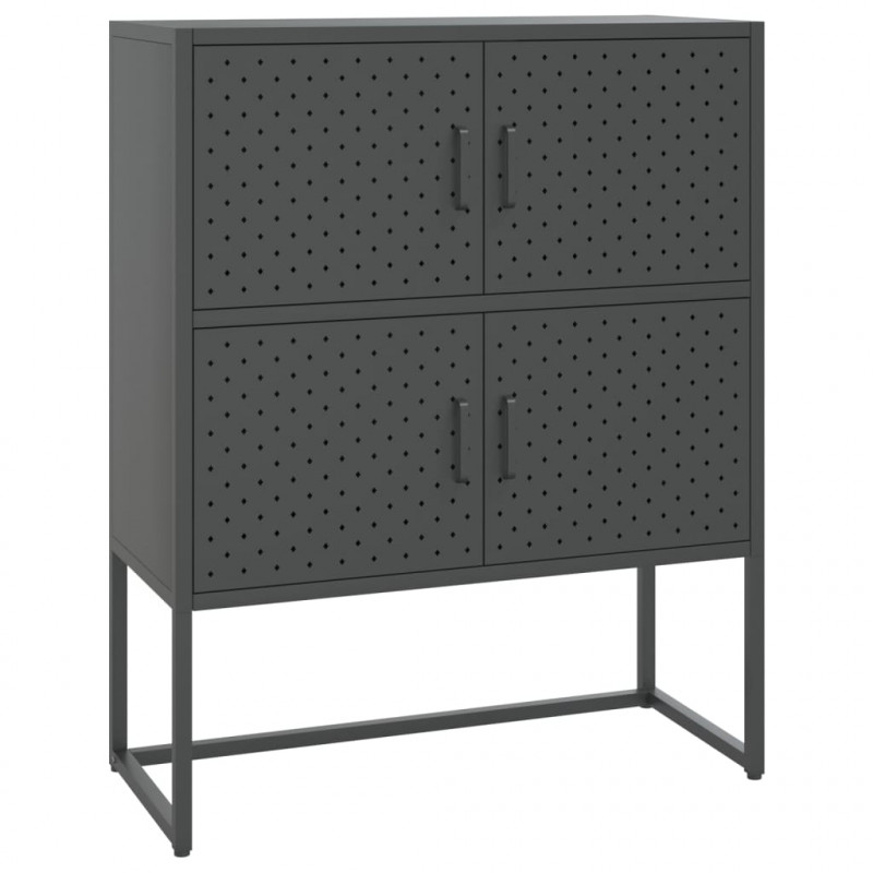 Szafka, antracytowa, 80x35x100 cm, stal