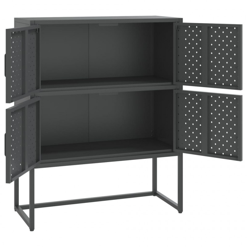 Szafka, antracytowa, 80x35x100 cm, stal