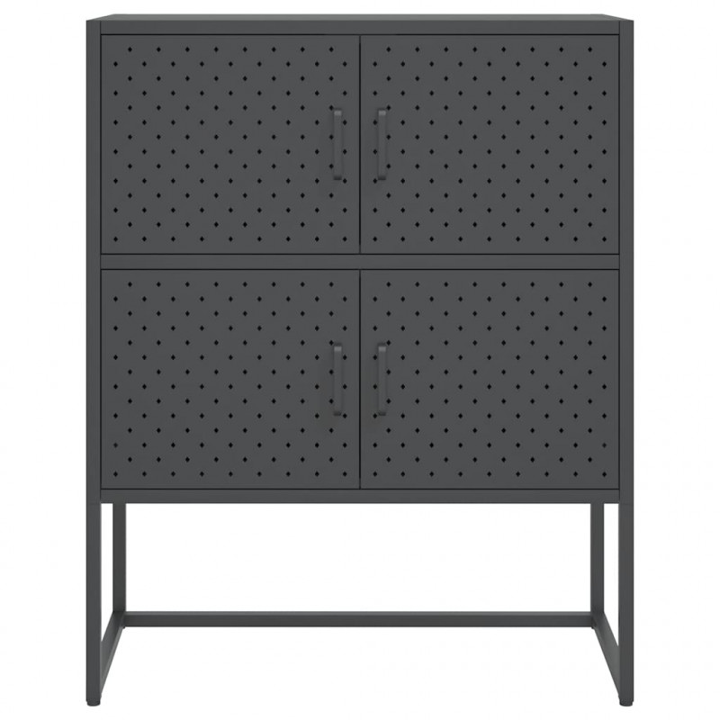 Szafka, antracytowa, 80x35x100 cm, stal